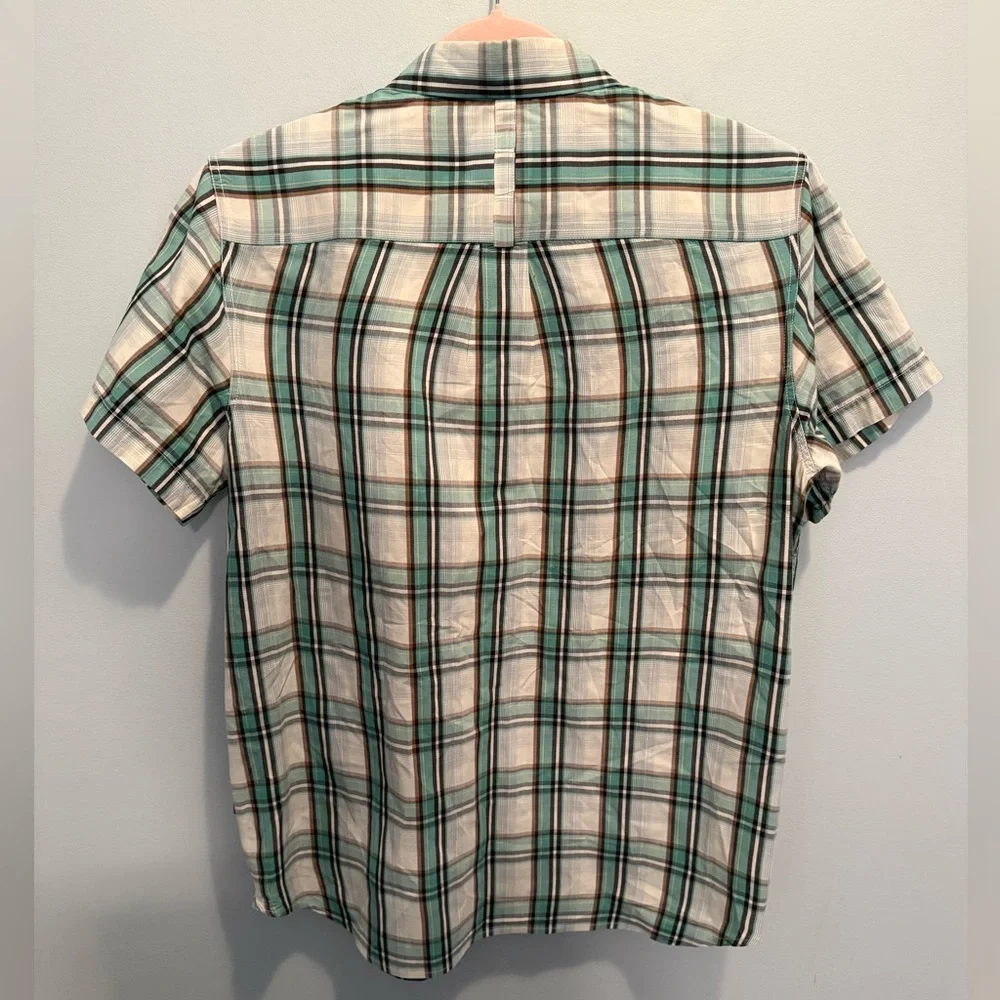 The North Face Men's Blue and White Plaid Shirt